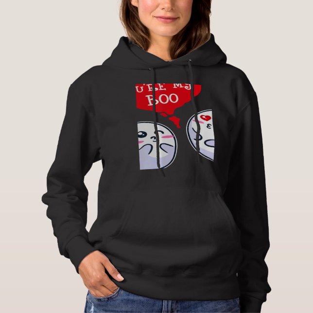 Trendy Statement Valentine's Day Couple Heart Roma Hoodie (Front)