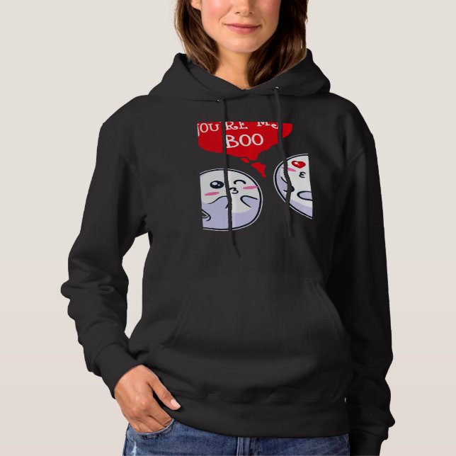 Trendy Statement Valentine's Day Couple Heart Roma Hoodie (Front)