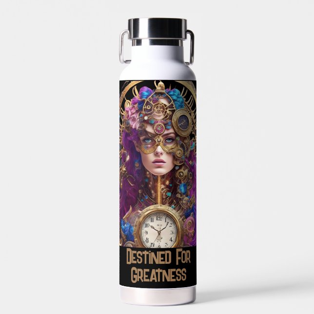 Trendy Steampunk Water Bottle (Front)