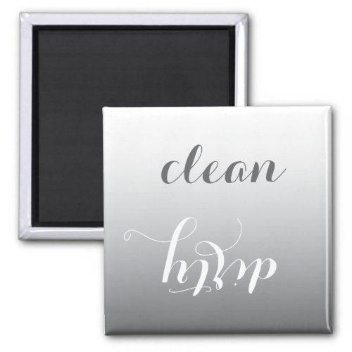 Trendy Steel Gray Clean or Dirty Dishwasher Magnet