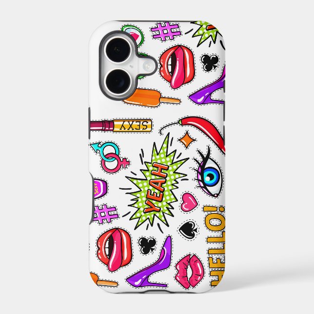 "Trendy stickers     Iphone Case (Back)