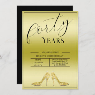 Trendy Stiletto's Modern 40th Birthday Invitation