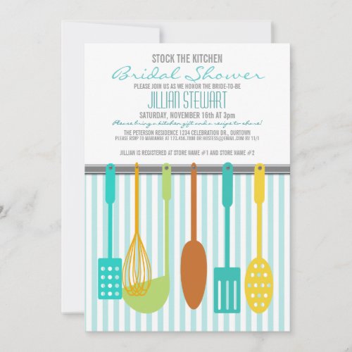 Trendy Stock the Kitchen Bridal Shower Invitations