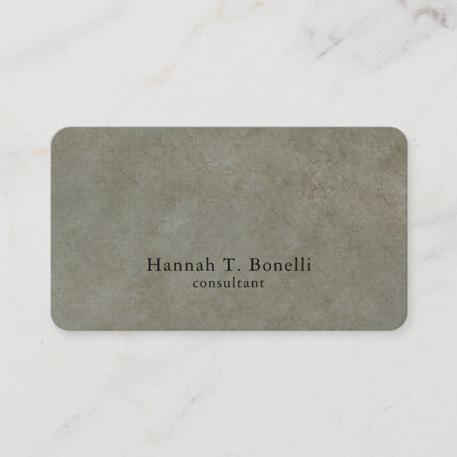 Trendy Stone Grey Plain Creative Modern Business Card (Front)