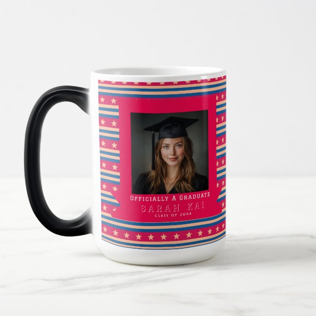 Trendy Stripe Print Phd Grad Color Morph Mug (Left)