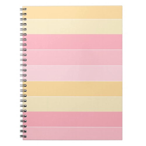 Trendy Striped Elegant Pastel Colors Template Notebook