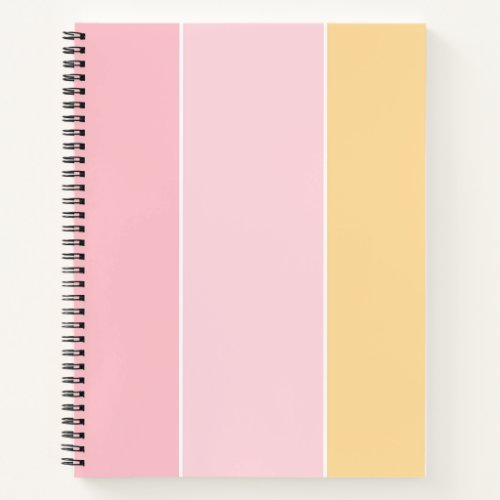 Trendy Striped Pastel Colors Pink Vanilla Yellow Notebook