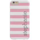 Trendy Striped Pattern with name - Pastel Pink