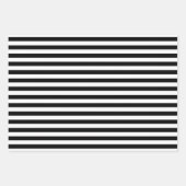 Trendy Stripes Black White Solid Color Wrapping Paper Sheets (Front 2)