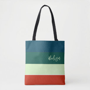 Trendy Stripes Pattern Personalised Tote Bag