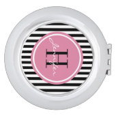 Trendy Stripes Personalized Compact Mirror (Side)