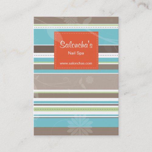 Trendy Stripes Salon Business Card Orange