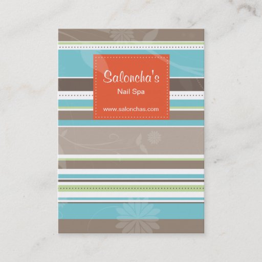 Customizable Trendy Stripes Salon Business Card Orange