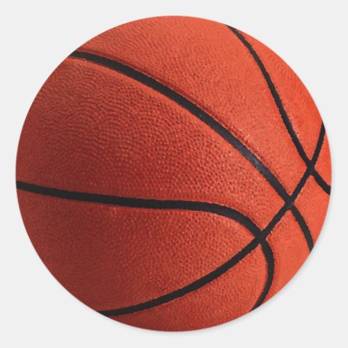 Trendy Style Basketball Classic Round Sticker