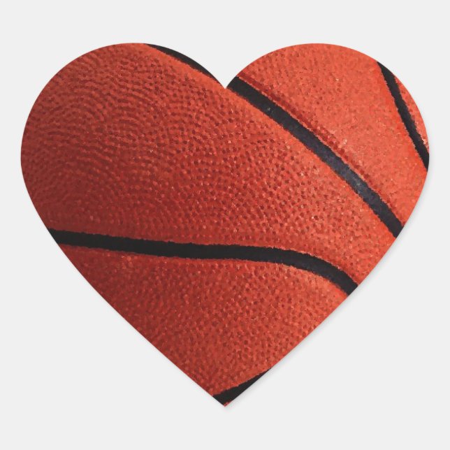Trendy Style Basketball Heart Sticker (Front)