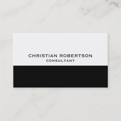 Trendy Style Black White Consultant Business Card