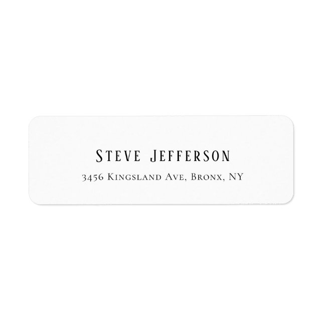 Trendy Style Elegant Minimalist Plain Black White Label (Front)