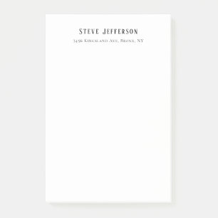 Trendy Style Elegant Minimalist Plain Black White Post-it Notes