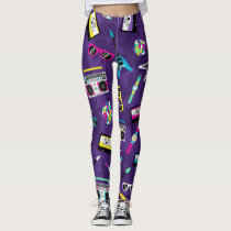 Trendy style from 80s Purple Leggings Trendy style from 80s Purple Leggings