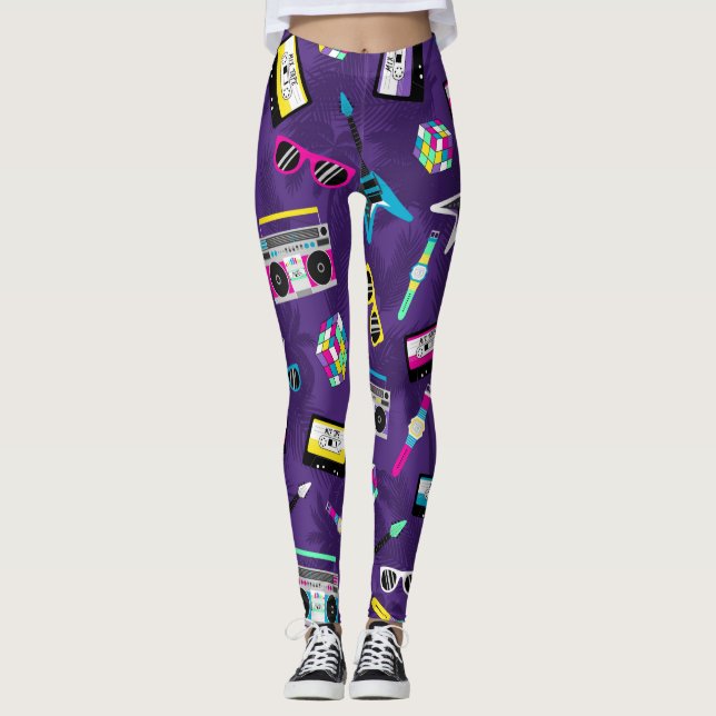Trendy style from 80s Purple Leggings (Front)