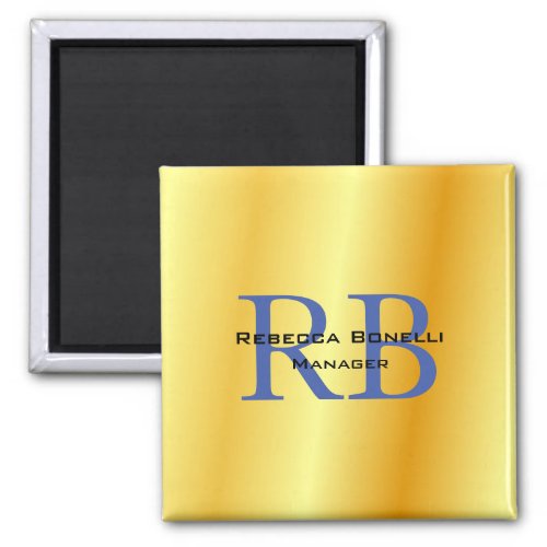 Trendy Style Monogram Minimalist Plain Gold Color Magnet