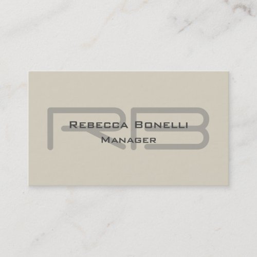 Trendy Style Monogram Minimalist Plain Simple Business Card