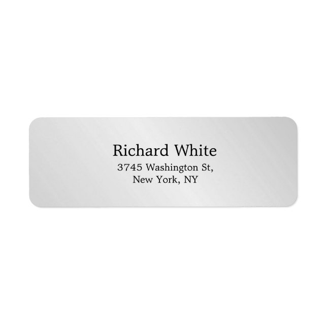 Trendy Style Silver Grey Plain Elegant Minimalist Label (Front)