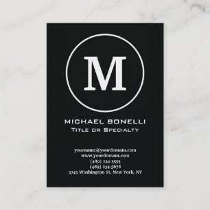 Trendy stylish black stamp monogram classical business card