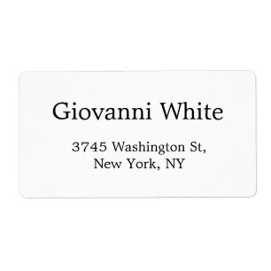 Trendy Stylish Black & White Plain Elegant Modern Label