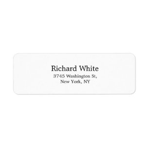 Trendy Stylish Black & White Plain Elegant Modern Label