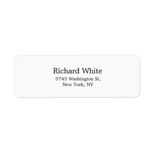 Trendy Stylish Black  White Plain Elegant Modern Label