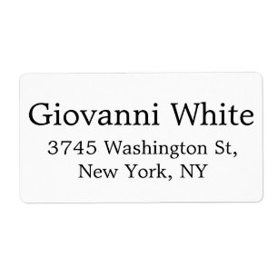 Trendy Stylish Black & White Plain Elegant Modern Label