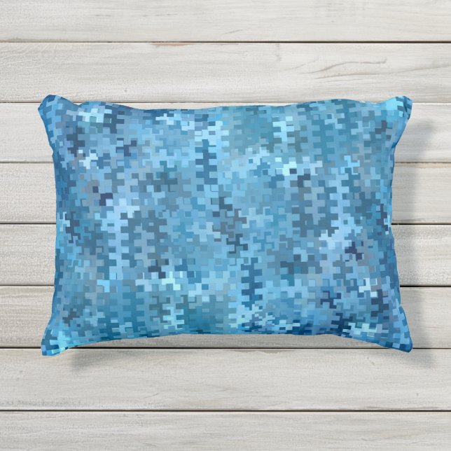Trendy Stylish Blue Pattern Outdoor Pillow (Front)