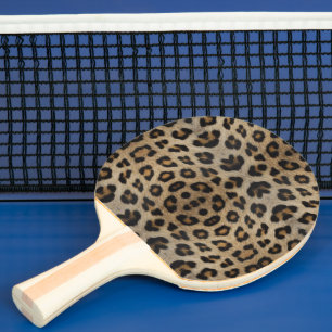 Trendy stylish bold leopard fur animal print fun ping pong paddle
