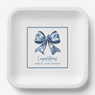 Trendy Stylish Bow Graduation Party Paper Plates