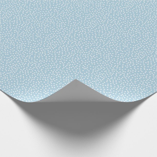 Trendy Stylish Boy Light Blue Polka Dot Wrapping Paper (Corner)