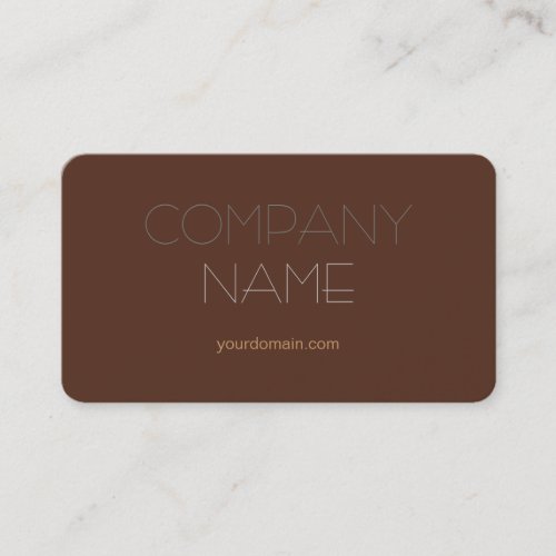 Trendy Stylish Brown Company Name Business Card