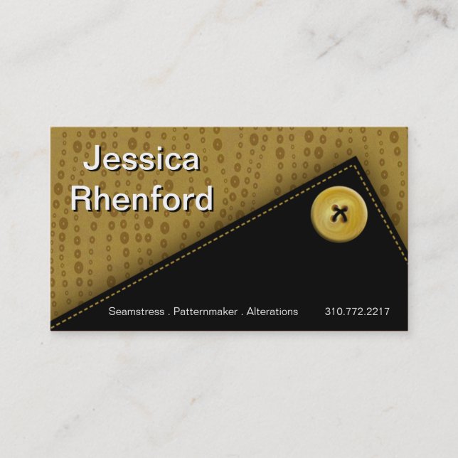 Trendy Stylish Button Up Business Card template (Front)