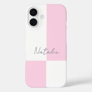 Trendy Stylish Color Block Chic Personalized iPhone 16 Case