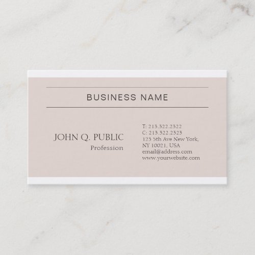 Trendy Stylish Colors Modern Clean Chic Design Business Card