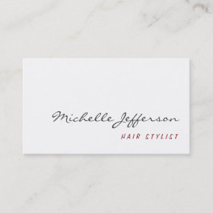 Trendy Stylish Cute Script White Business Card