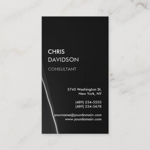 Trendy Stylish Dark Gray Wave Business Card