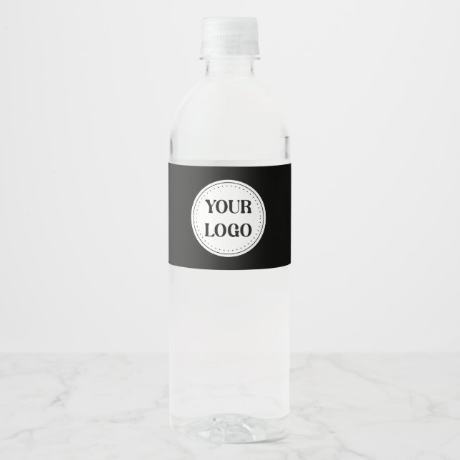 Trendy stylish & elegant branded water bottle label (Front)