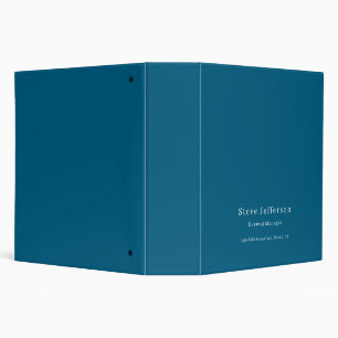 Trendy Stylish Elegant Minimalist Plain Blue 3 Ring Binder