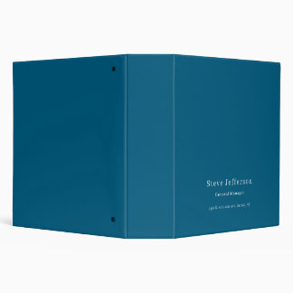 Trendy Stylish Elegant Minimalist Plain Blue 3 Ring Binder