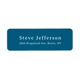 Trendy Stylish Elegant Minimalist Plain Blue Label