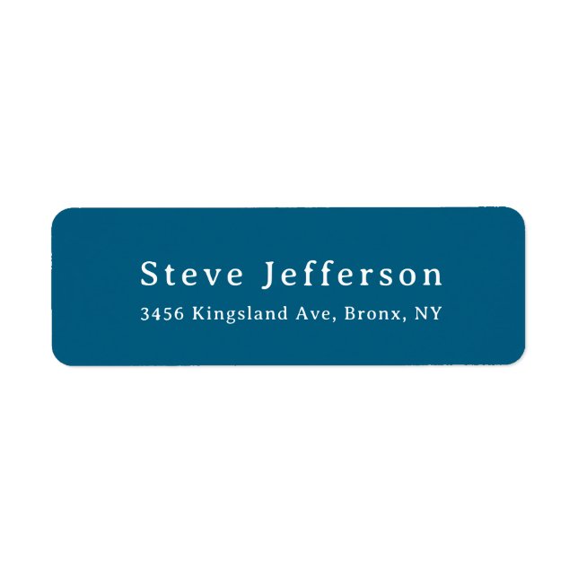 Trendy Stylish Elegant Minimalist Plain Blue Label (Front)