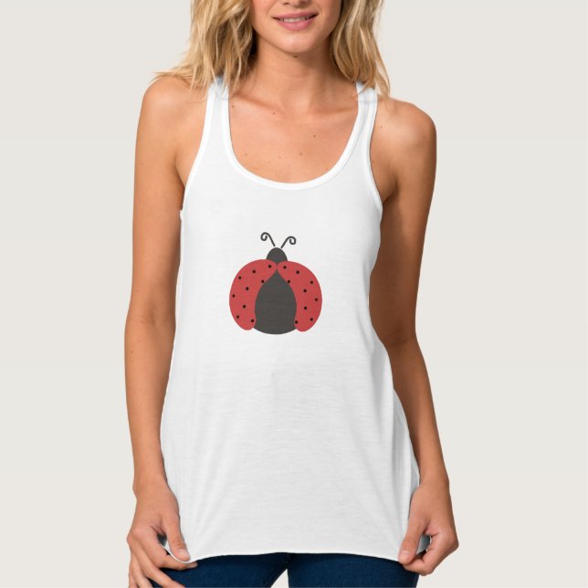 Trendy stylish girly fun ladybug tank top (Front)