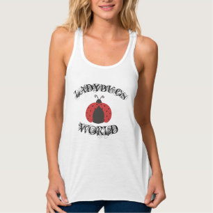 Trendy stylish girly fun ladybug world tank top