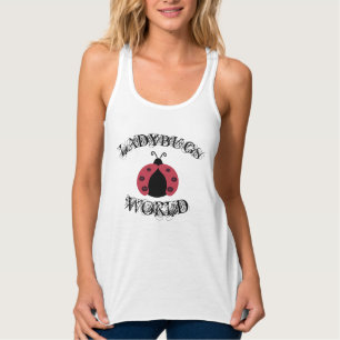 Trendy stylish girly fun ladybug world tank top